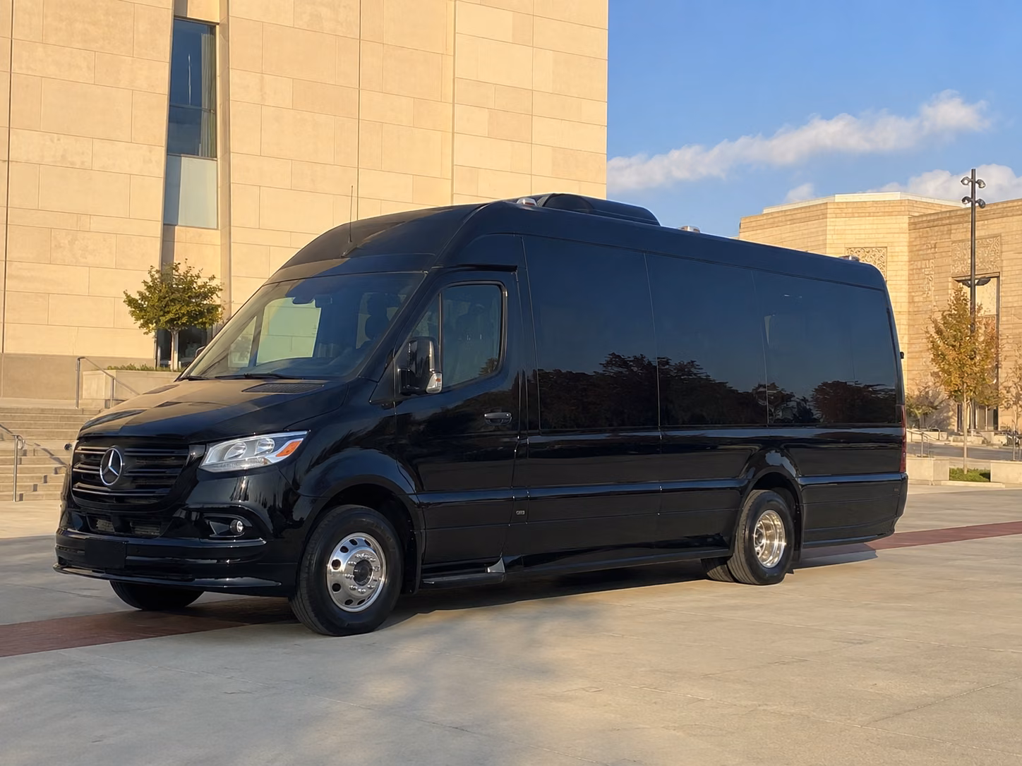 warehouse distribution center and industrial park sprinter van shuttles in fayetteville